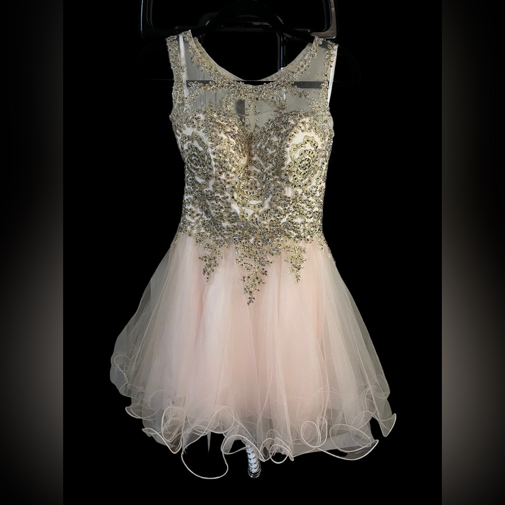 Fiesta Fashion Light Pink Sparkly Dress Size Small - Picture 2 of 6